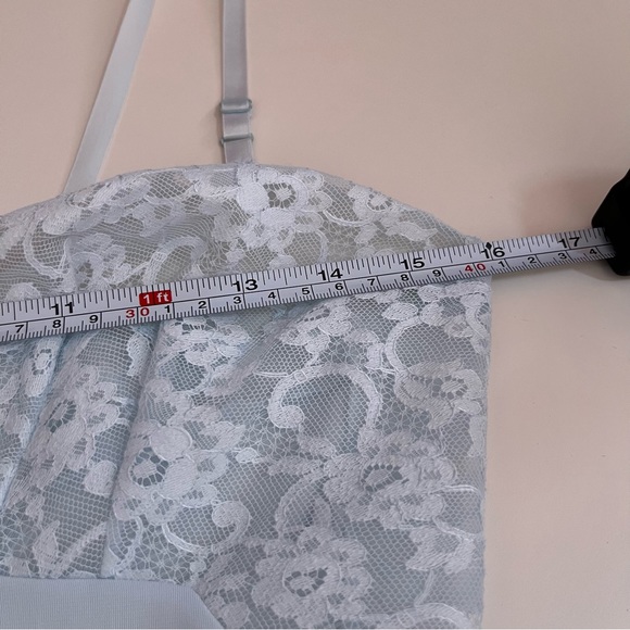 Vintage 40 50 Retro Vanity Fair Pale Blue Lace mini Slip Dress Night Gown - Picture 16 of 17